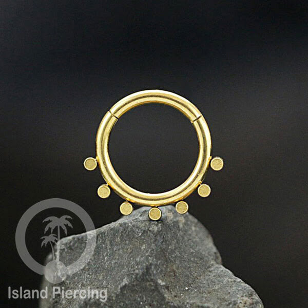 Anting Helix Piercing septum nose jewelry warna emas PVD stainless