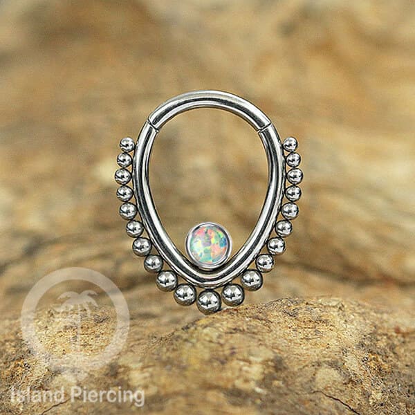 Hinged Segment Ring Piercing Tragus Anting Labret warna silver