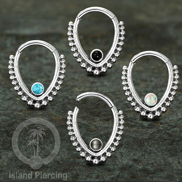 Hinged Segment Ring Piercing Tragus Anting Labret warna silver