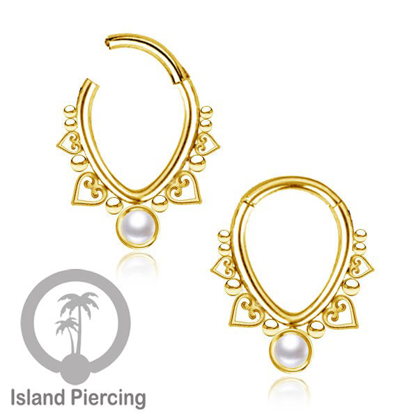 Piercing Septum dan anting stainless piercing dengan kristal dan batu