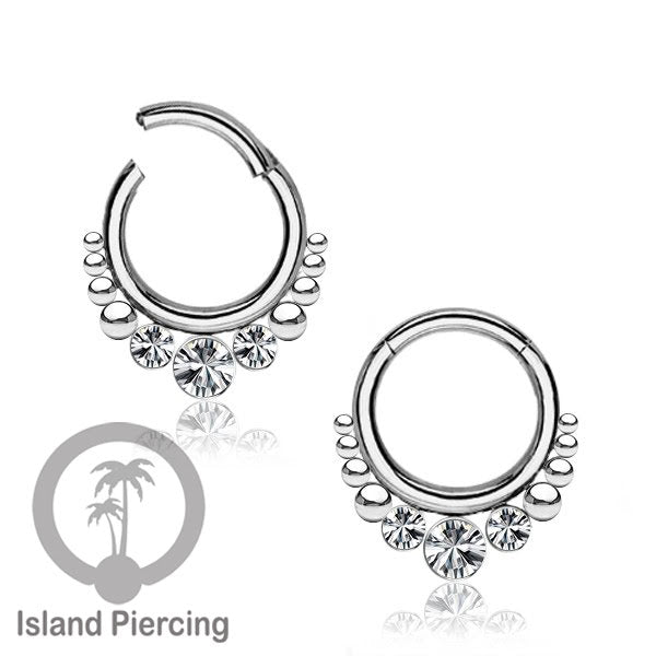 Piercing jewelry stainless anting septum, helix, tragus warna silver
