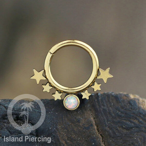 Anting Piercing Tragus Anting Labret Septum Bintang warna Gold