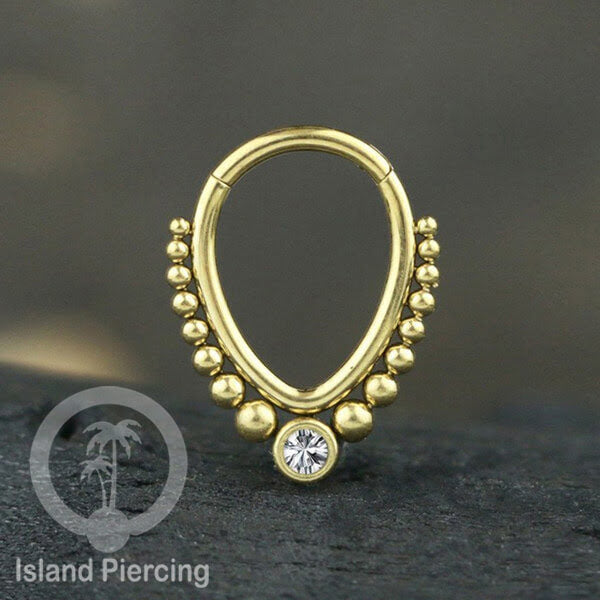 Hinged Clicker Earring Stainless Piercing Tragus Anting Labret Septum Hidung