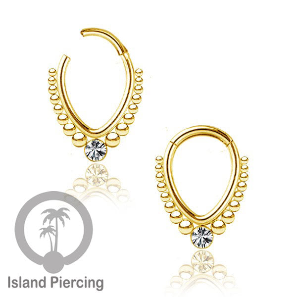 Hinged Clicker Earring Stainless Piercing Tragus Anting Labret Septum Hidung