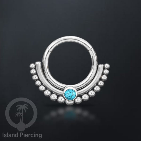 Hinged segment ring Stainless warna silver Septum Piercing Anting Tindik Tragus, Helix dengan batu