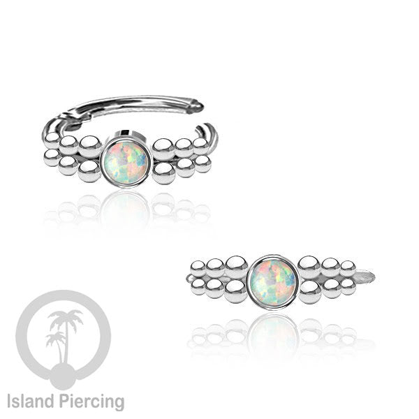 Segment Ring Piercing Stainless warna silver Septum Nose Piercing Anting Tindik Helix dengan batu