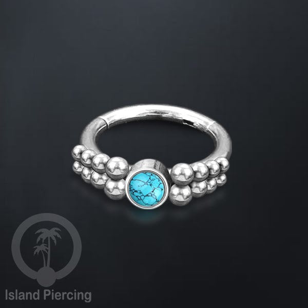 Segment Ring Piercing Stainless warna silver Septum Nose Piercing Anting Tindik Helix dengan batu