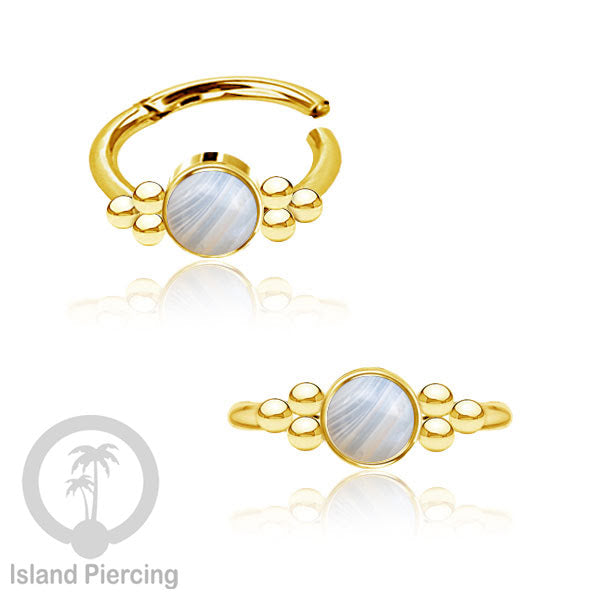 Segment Ring Piercing Stainless warna gold Nose Piercing Anting Tindik Helix dengan 1batu