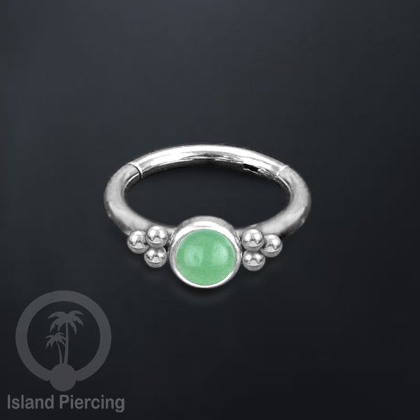 Segment Ring Piercing Stainless warna silver Nose Piercing Anting Tindik Helix dengan 1batu