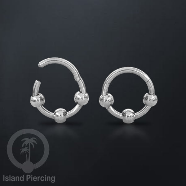 Hinged Segment Ring Anting Tindik Stainless Piercing Tragus, Daith, Helix, Septum warna silver