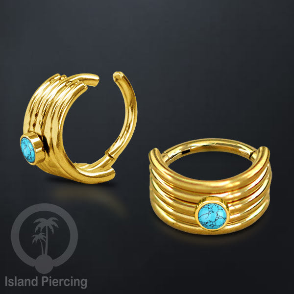 Hinged Segment Ring Anting Tindik Stainless Piercing Tragus, Helix, Septum dengan batu