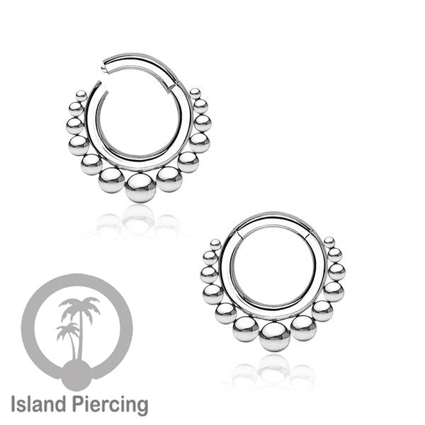 Hinged Segment piercing ukuran 2mm, anting piercing stainless warna silver telinga atau hidung