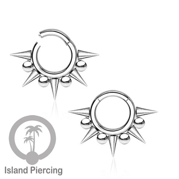 Hinged Segment piercing ukuran 2mm, anting piercing stainless warna silver telinga atau hidung