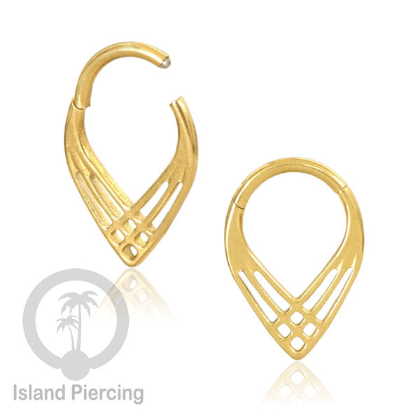 Anting Piercing Stainless Hinged Segment Ring Septum Jewelry warna gold 4 pilihan model
