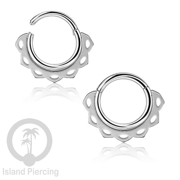 Piercing Stainless Hinged Segment Ring Septum Anting Tindik Telinga motif unik warna silver