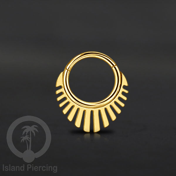 Piercing Stainless Hinged Segment Ring Septum Anting Tindik Telinga motif unik warna gold