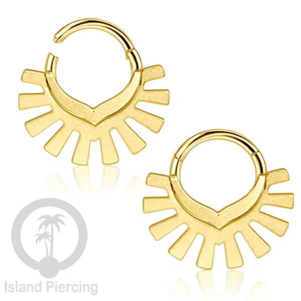 Anting Tindik Stainless Hinged Segment Ring Septum Piercing Telinga Body Jewelry warna gold