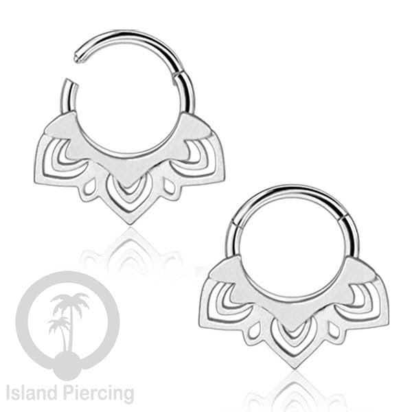 Anting Tindik Stainless Segment Ring yang unik Body Jewelry untuk Telinga dan Septum warna silver