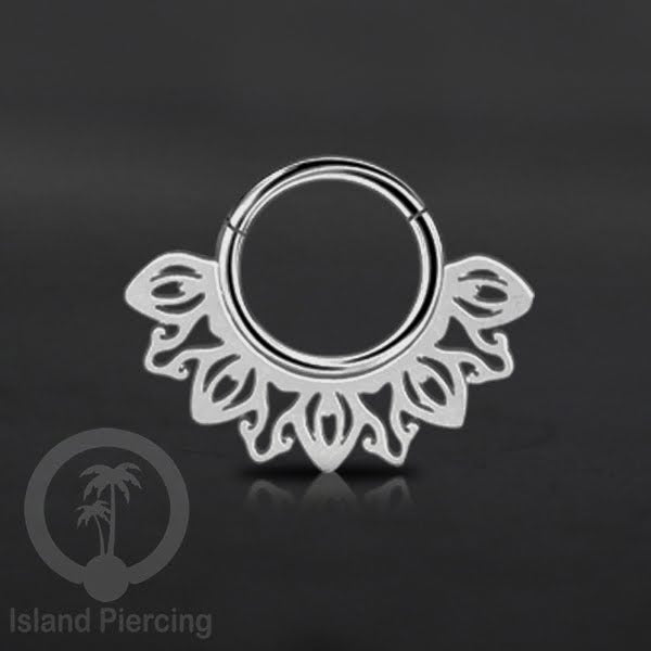 Piercing Stainless Hinged Segment Ring Septum Anting Tindik Telinga motif unik warna silver