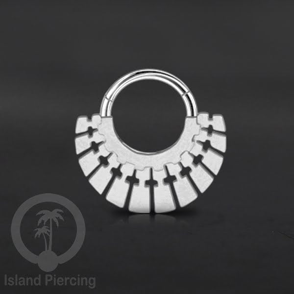 Anting Tindik Stainless Hinged Segment Ring Septum Piercing Telinga Body Jewelry warna silver