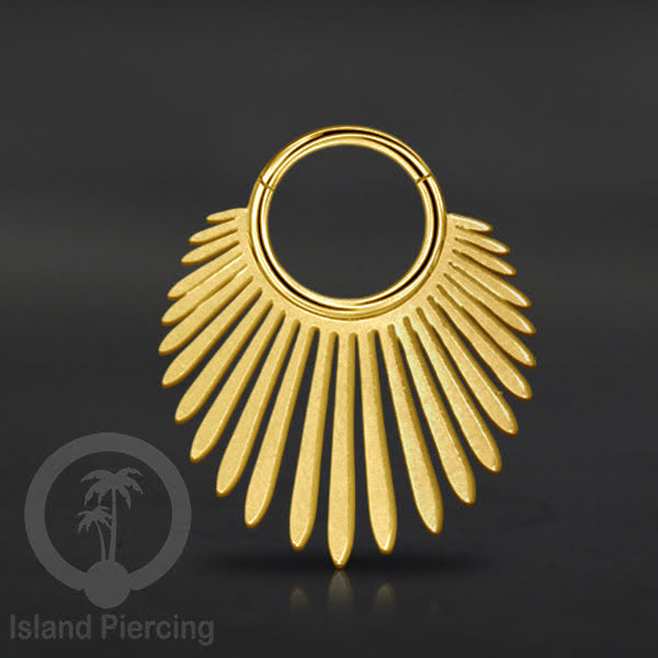 Anting Tindik Stainless Hinged Segment Ring Septum Piercing Telinga Body Jewelry warna gold