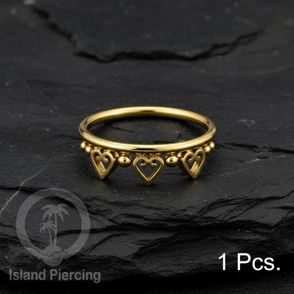 Perhiasan Stainless Conch Piercing Ring Conch Body Jewelry Segment Ring unik warna emas