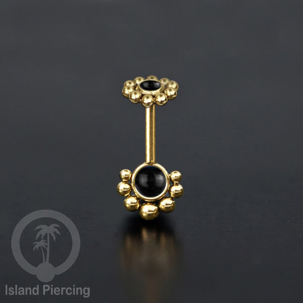 Anting Piercing Helix Stainless warna gold dengan batu banyak variasi, anting tindik baja beda