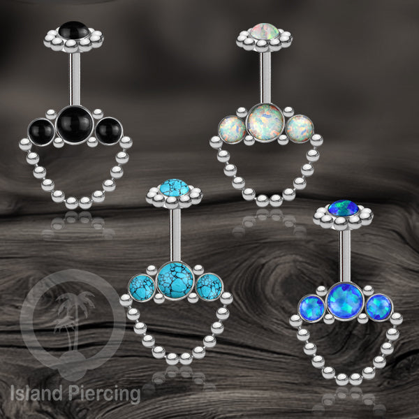 Tindik Anting Helix Stainless warna silver dengan rantai dan 3 batu Helix Piercing jewelry
