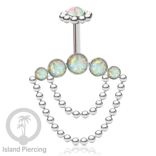 Anting Tindik Stainless warna silver, Piercing Helix dengan rantai dan batu