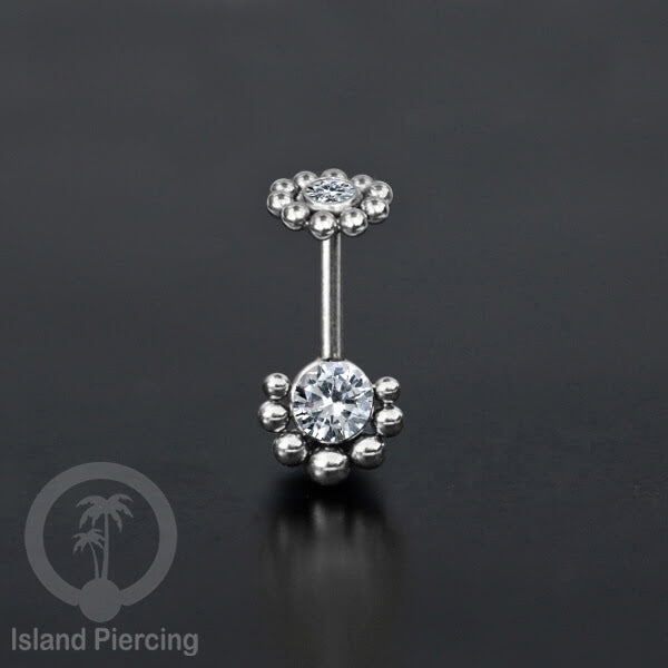 Tindik Helix Stainless warna silver, desain terbaru, Body Piercing Helix dengan kristal