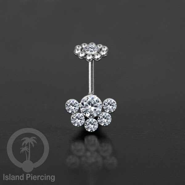 Tindik Helix Stainless warna silver, desain terbaru, Body Piercing Helix dengan kristal