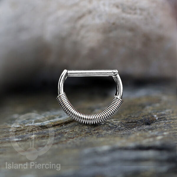 Hinged Septum Piercing Ring stainless steel tragus piercing mix design warna silver