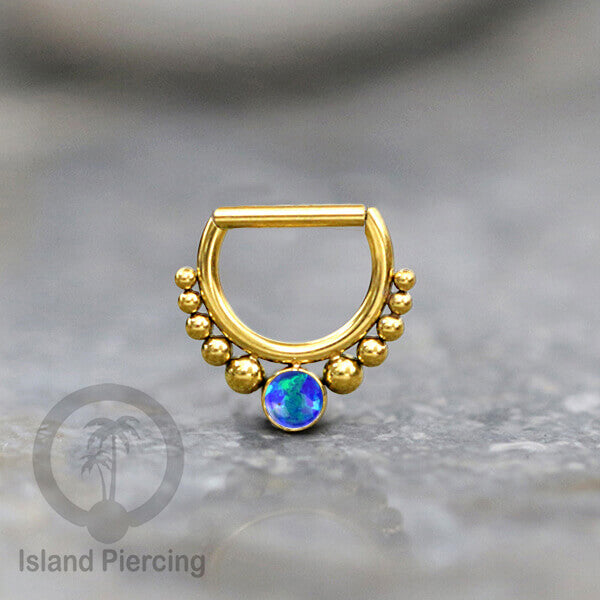 Hinged Septum Piercing clicker stainless steel tragus warna gold mix stones