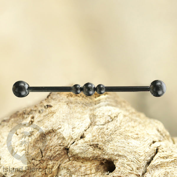 Anting Industrial Piercing stainless warna Hitam dengan banyak variasi asik