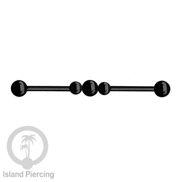 Anting Industrial Piercing stainless warna Hitam dengan banyak variasi asik