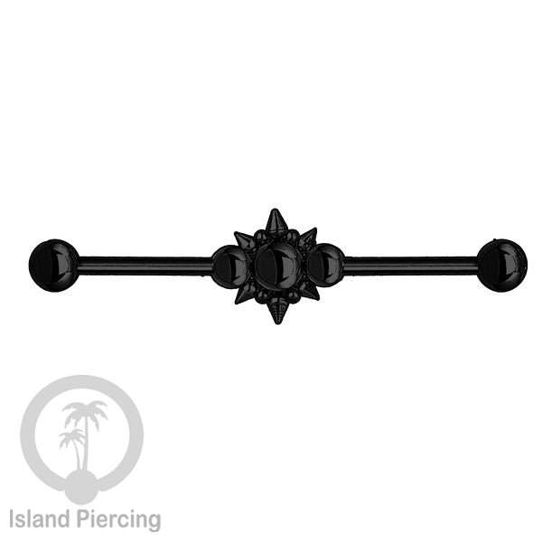 Anting Industrial Piercing stainless warna Hitam dengan banyak variasi asik