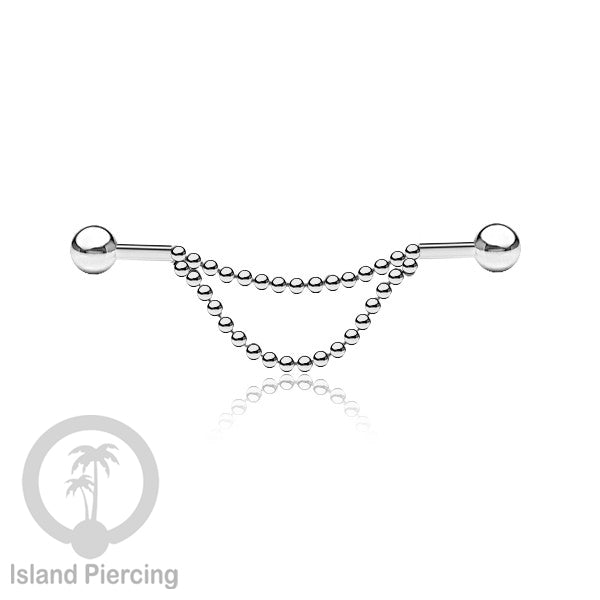 Anting Industrial Piercing stainless buat pakai Rantai biar nyaman di pakai