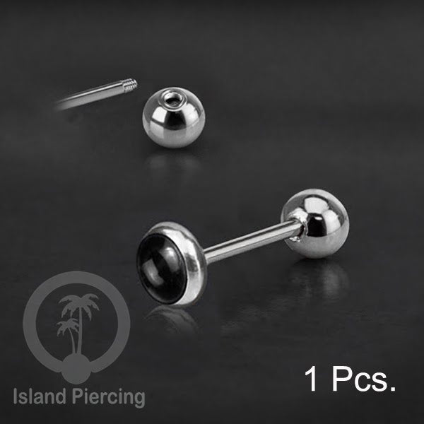 Labret bola stainless steel warna gold dengan warna resin/epoxy cocok tindik telinga helix tragus piercing