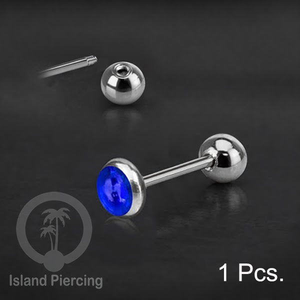 Labret bola stainless steel warna gold dengan warna resin/epoxy cocok tindik telinga helix tragus piercing