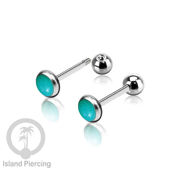 Labret bola stainless steel warna gold dengan warna resin/epoxy cocok tindik telinga helix tragus piercing