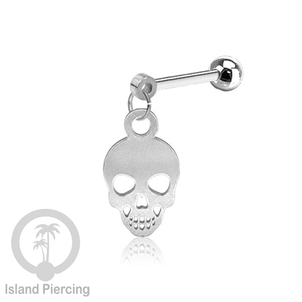Ball Labret Body Piercing Stainless warna silver Tindik anting dengan charm Halloween jewelry, anting tengkorak, peti