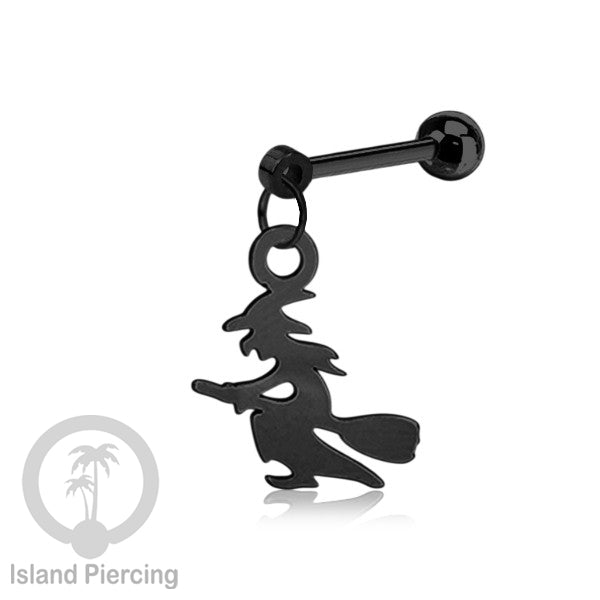 Ball Labret Body Piercing warna hitam Tindik anting dengan charm Halloween jewelry, anting tengkorak, peti etc