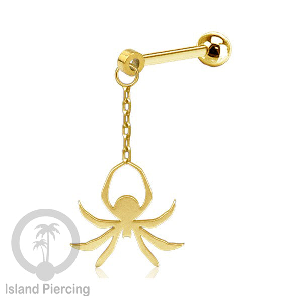 Ball Labret Body Piercing warna gold Tindik anting dengan charm Halloween jewelry, anting tengkorak, peti etc