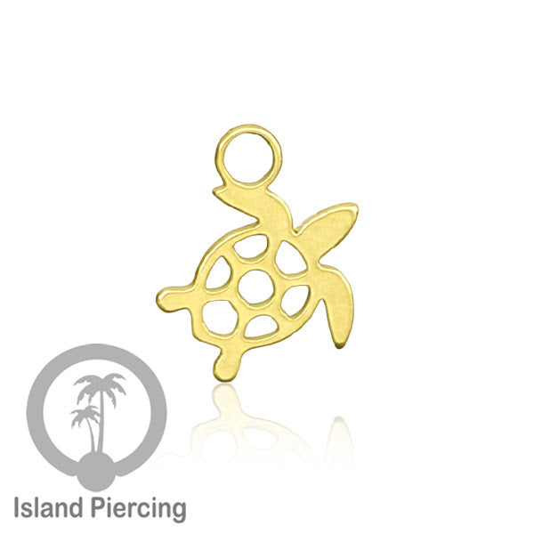 Piercing Charm Liotin Stainless warna gold yang bisa pasang di Tindik dasar semua model tersedia di toko Island Piercing