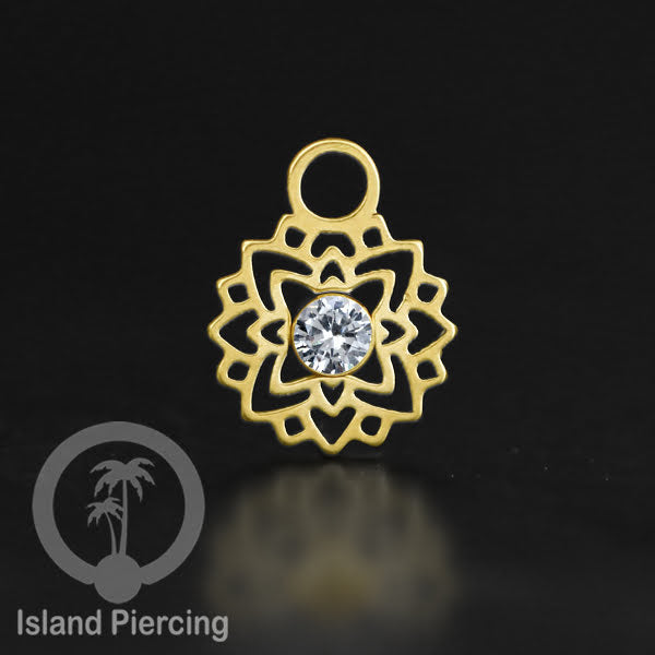 Body Jewelry Charm, Liontin kecil Stainless ,Liontin anting charm, warna gold dengan epoxy