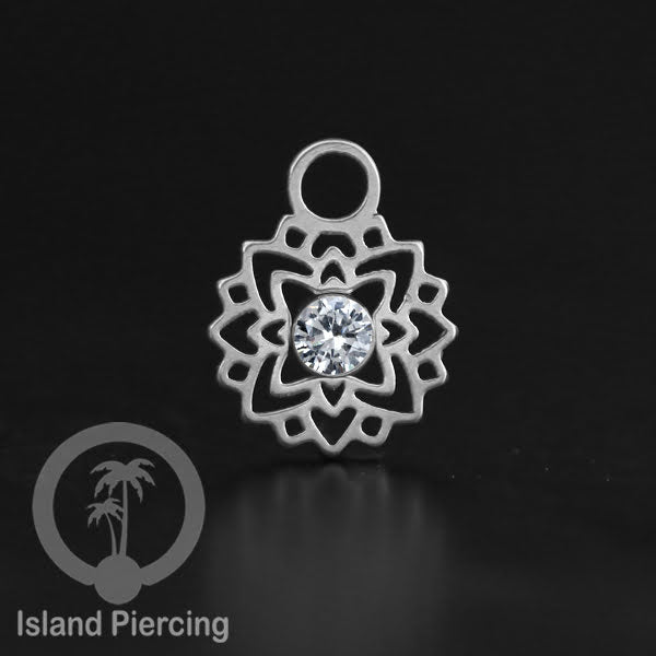 Body Jewelry Charm, Liontin kecil Stainless ,Liontin anting charm, warna silver dengan epoxy