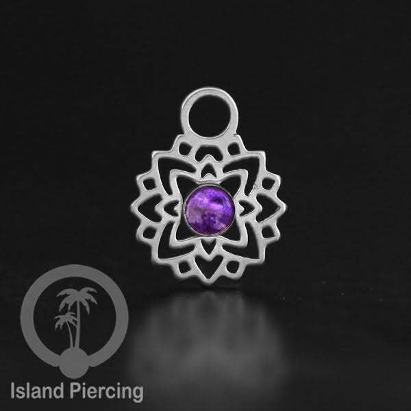 Body Jewelry Charm, Liontin kecil Stainless ,Liontin anting charm, warna silver dengan epoxy