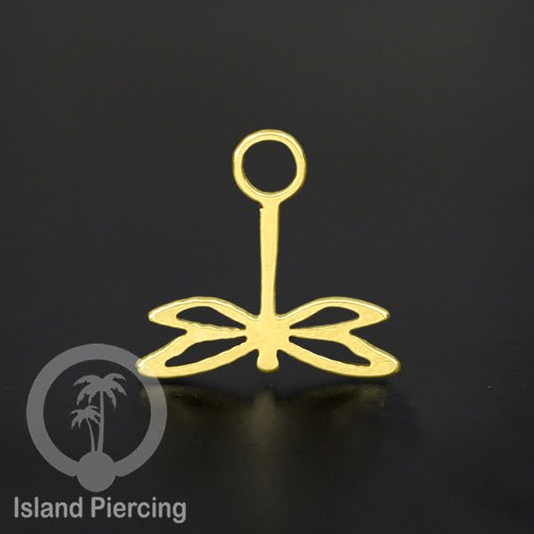 Piercing Charm Liotin Stainless warna gold yang bisa pasang di Tindik dasar semua model tersedia di toko Island Piercing