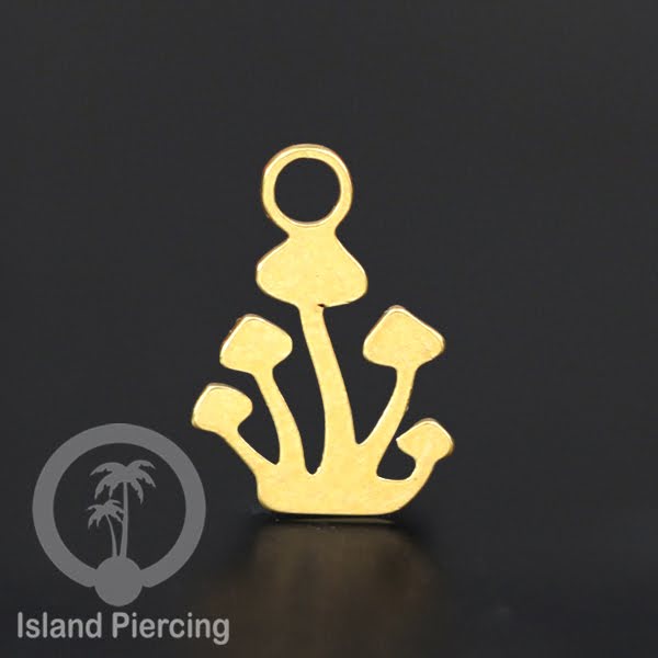 Piercing Charm Liotin Stainless warna gold yang bisa pasang di Tindik dasar semua model tersedia di toko Island Piercing