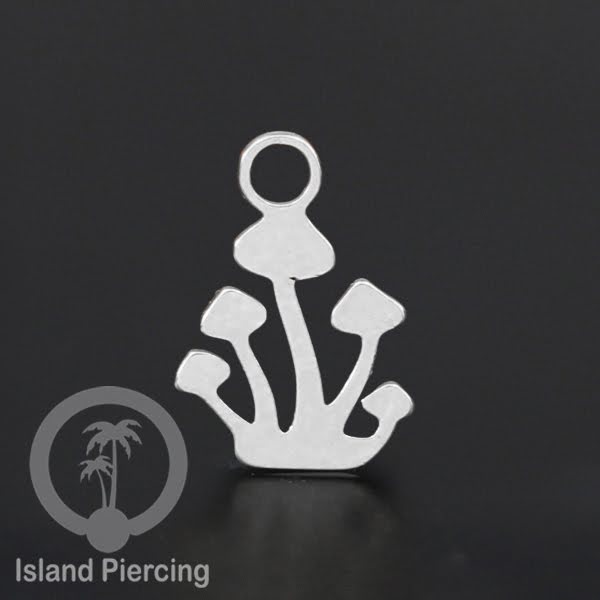 Piercing Charm Liotin Stainless warna silver yang bisa pasang di Tindik dasar semua model tersedia di toko Island Piercing